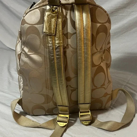 Coach Beige Backpack with Colorful Floral Design - Picture 4 of 5